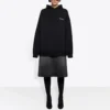 Sudadera con capucha de felpa negra 641529TJVE51000
