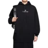 Sudadera con capucha de manga larga con estampado de letras, color negro 578135TJVE11034