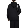 Sudadera con capucha de manga larga con estampado de letras, color negro 578135TJVE11034