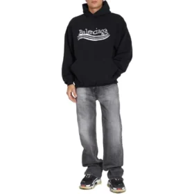 Sudadera con capucha de Political Campaign dibujada a mano «Negro» 739024TNVE91197 Sudadera con capucha de Political Campaign dibujada a mano «Negro» 739024TNVE91197