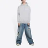 Sudadera con capucha «Grey» de Political Campaign, corte medio 600583TKVI91379