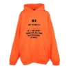 Sudadera con capucha «Hi My Name Is» «Naranja fluorescente/Negro» 651799TKVK57513