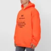 Sudadera con capucha «Hi My Name Is» «Naranja fluorescente/Negro» 651799TKVK57513