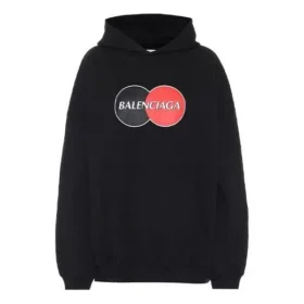 Sudadera con capucha holgada con estampado deportivo, color negro, 620947TIV801000