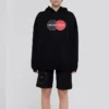 Sudadera con capucha holgada con estampado deportivo, color negro, 620947TIV801000