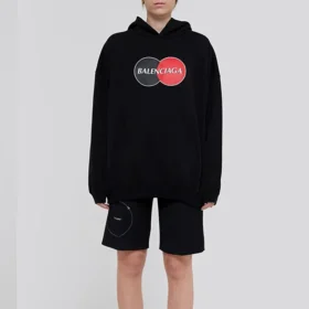 Sudadera con capucha holgada con estampado deportivo, color negro, 620947TIV801000