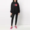 Sudadera con capucha holgada con estampado deportivo, color negro, 620947TIV801000