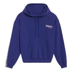 Sudadera con capucha holgada de algodón azul 578135TIV531195