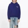Sudadera con capucha holgada de algodón azul 578135TIV531195
