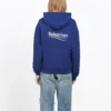 Sudadera con capucha holgada de algodón azul 578135TIV531195