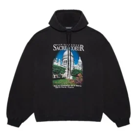 Sudadera con capucha holgada «Landscape» de Balenciaga para hombre, negra 641679TJVH91000