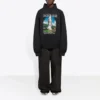 Sudadera con capucha holgada «Landscape» de Balenciaga para hombre, negra 641679TJVH91000