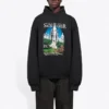 Sudadera con capucha holgada «Landscape» de Balenciaga para hombre, negra 641679TJVH91000