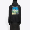 Sudadera con capucha holgada «Landscape» de Balenciaga para hombre, negra 641679TJVH91000