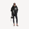 Sudadera con capucha holgada para mujer en negro Sudadera con capucha holgada para mujer en negro
