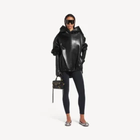Sudadera con capucha holgada para mujer en negro