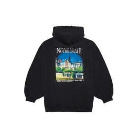 Sudadera con capucha holgada y estampado clásico, negra 641529TJVH91000