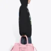 Sudadera con capucha holgada y estampado clásico, negra 641529TJVH91000