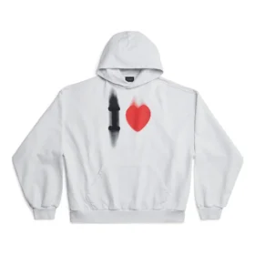 Sudadera con capucha «I Love» de corte medio «Blanca» 742603TOVH59081