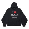 Sudadera con capucha «I Love Paris» de Balenciaga, corte grande, «Black Faded» 803265TRVM61041