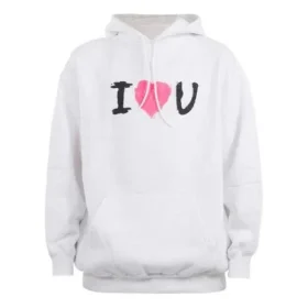 Sudadera con capucha «I Love U» «Blanca» 570811TJVL69040