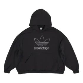 Sudadera con capucha oversize con logotipo de Balenciaga x adidas «Negro y blanco» 712396TNVA91070