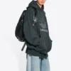Sudadera con capucha oversize con logotipo de Balenciaga x adidas «Verde-Blanco» 712396TNVA93775