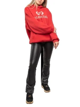 Sudadera con capucha oversize de algodón con logotipo BB «Roja» 547765TCV316400
