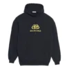 Sudadera con capucha oversize de punto entrelazado «Black Yellow» 578138TEV191361