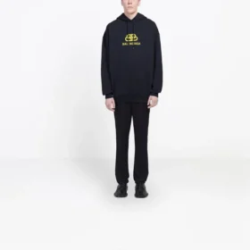 Sudadera con capucha oversize de punto entrelazado «Black Yellow» 578138TEV191361 Sudadera con capucha oversize de punto entrelazado «Black Yellow» 578138TEV191361