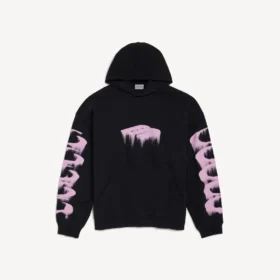 Sudadera con capucha para hombre «Wet Brush» de corte medio en color negro