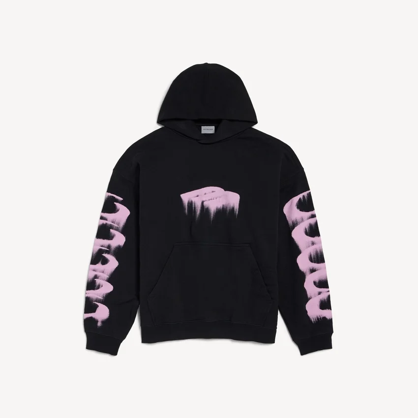 Sudadera con capucha para hombre «Wet Brush» de corte medio en color negro Sudadera con capucha para hombre «Wet Brush» de corte medio en color negro