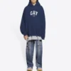 Sudadera con capucha Pride de corte holgado «Navy» 651799TLV548561
