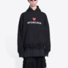 Sudadera con capucha Qixi de corte ancho «Black» 674986TLVC21070