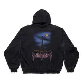 Sudadera con capucha sin bolsillos Paris Moon Oversized «Black Faded» 744462TOVE31055