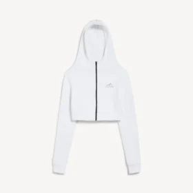 Sudadera con capucha «Techwear Cocoon» para mujer en color blanco
