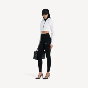 Sudadera con capucha «Techwear Cocoon» para mujer en color blanco