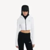 Sudadera con capucha «Techwear Cocoon» para mujer en color blanco Sudadera con capucha «Techwear Cocoon» para mujer en color blanco