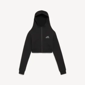Sudadera con capucha «Techwear Cocoon» para mujer en negro