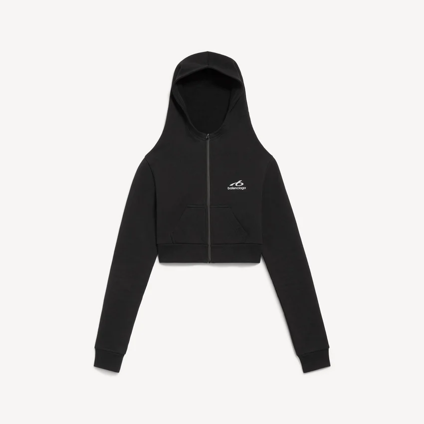 Sudadera con capucha «Techwear Cocoon» para mujer en negro Sudadera con capucha «Techwear Cocoon» para mujer en negro
