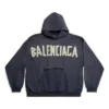 Sudadera con capucha y bolsillos rasgados Tape Type oversize «Azul marino» 744441TOVB14140