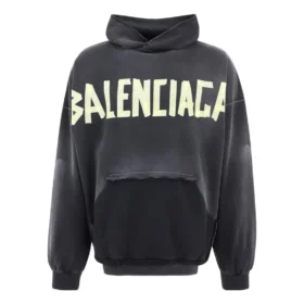 Sudadera con capucha y bolsillos rasgados Tape Type oversize «Negro descolorido» 744190TOVB11055 Sudadera con capucha y bolsillos rasgados Tape Type oversize «Negro descolorido» 744190TOVB11055