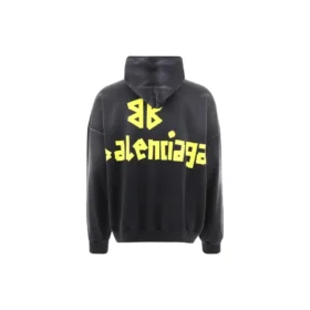 Sudadera con capucha y bolsillos rasgados Tape Type oversize «Negro descolorido» 744190TOVB11055 Sudadera con capucha y bolsillos rasgados Tape Type oversize «Negro descolorido» 744190TOVB11055