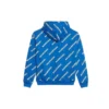 Sudadera con capucha y cordón, estampado completo del logotipo alfabético, azul 612959TIV715011