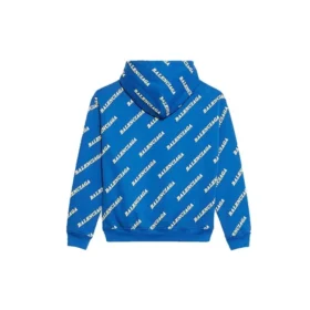 Sudadera con capucha y cordón, estampado completo del logotipo alfabético, azul 612959TIV715011