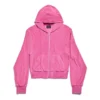 Sudadera con capucha y cremallera ajustada BB Motel «Dark Pink» 791755TQVU85803