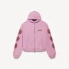 Sudadera con capucha y cremallera Balenciaga Sacra Cœur para mujer, corte medio, en rosa antiguo Sudadera con capucha y cremallera Balenciaga Sacra Cœur para mujer, corte medio, en rosa antiguo