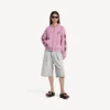 Sudadera con capucha y cremallera Balenciaga Sacra Cœur para mujer, corte medio, en rosa antiguo Sudadera con capucha y cremallera Balenciaga Sacra Cœur para mujer, corte medio, en rosa antiguo