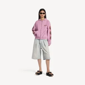 Sudadera con capucha y cremallera Balenciaga Sacra Cœur para mujer, corte medio, en rosa antiguo