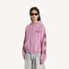 Sudadera con capucha y cremallera Balenciaga Sacra Cœur para mujer, corte medio, en rosa antiguo Sudadera con capucha y cremallera Balenciaga Sacra Cœur para mujer, corte medio, en rosa antiguo